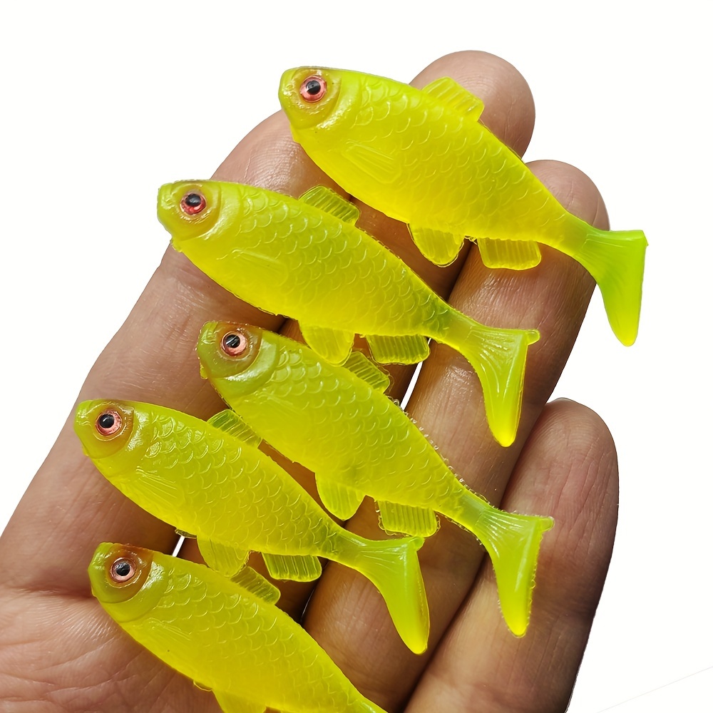 Yellow Paddle Tail Swimbaits Artificial Plastic Soft Fishing