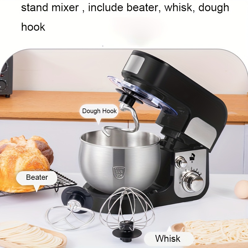 Stand Mixer, Small Electric Stand Mixer, 6+p Speed Tilt-head Kitchen Mixer,  With Stainless Steel Mixing Bowl, Beater, Dough Hook, Whisk, Automatic Chef  Mixer, Electric Food Mixer, For Household (black) - Temu