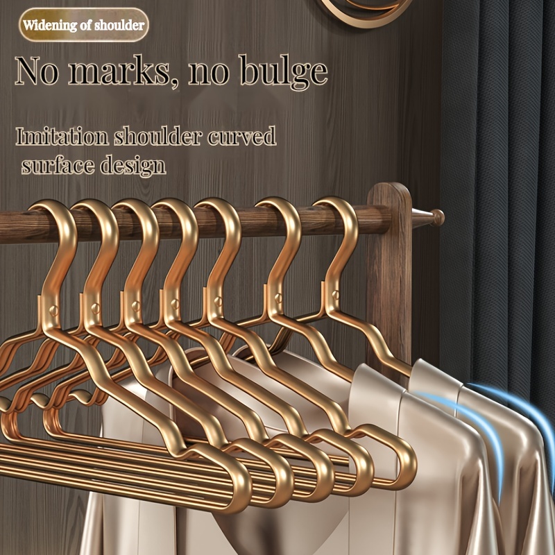 Durable Matte Gold Aluminum Coat Hangers - Smooth & Sturdy Metal