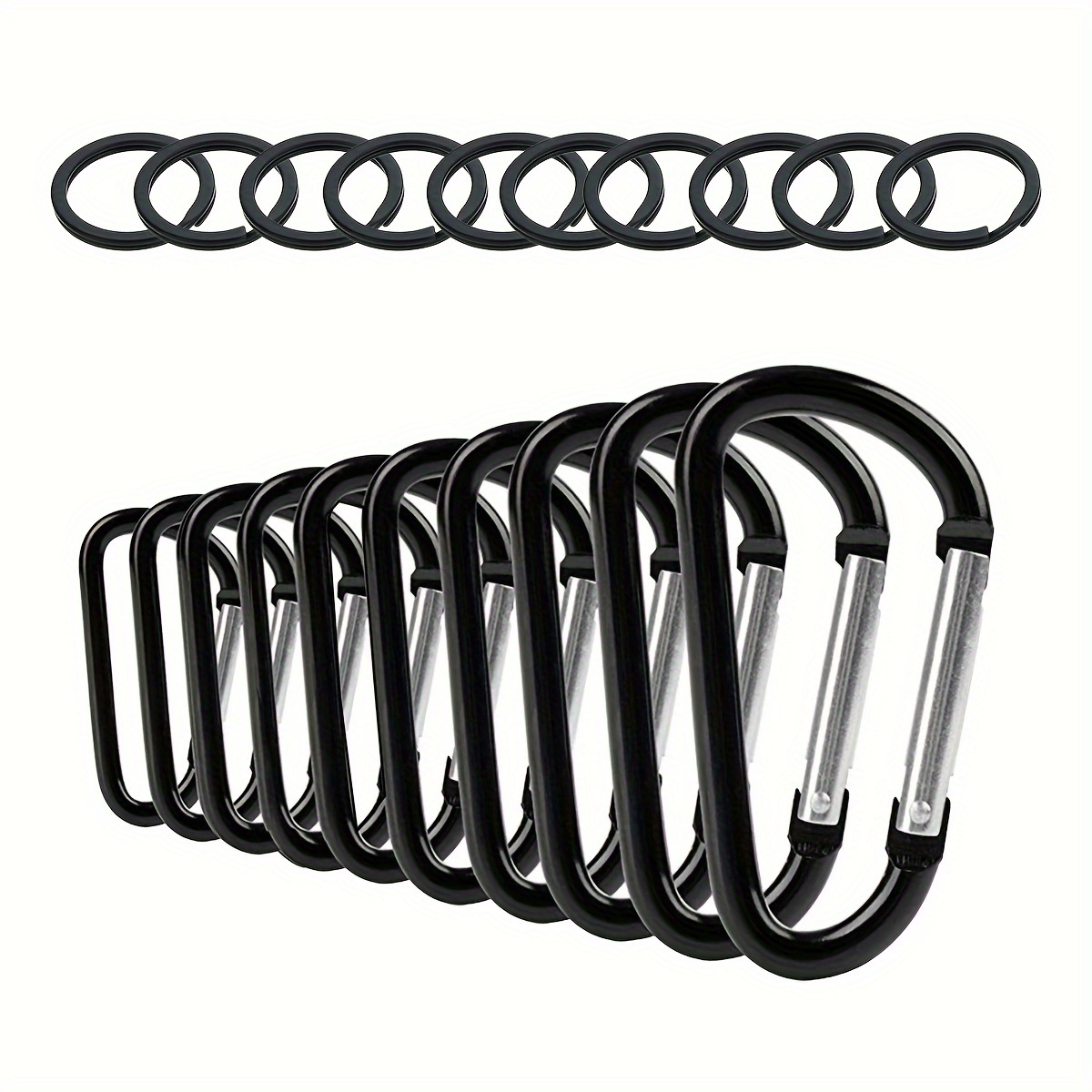 10pcs Aluminum Alloy Carabiner Keychain Keyring D Ring Spring Snap Hook Key  Chain Buckle For Outdoor Camping Hiking, High-quality & Affordable