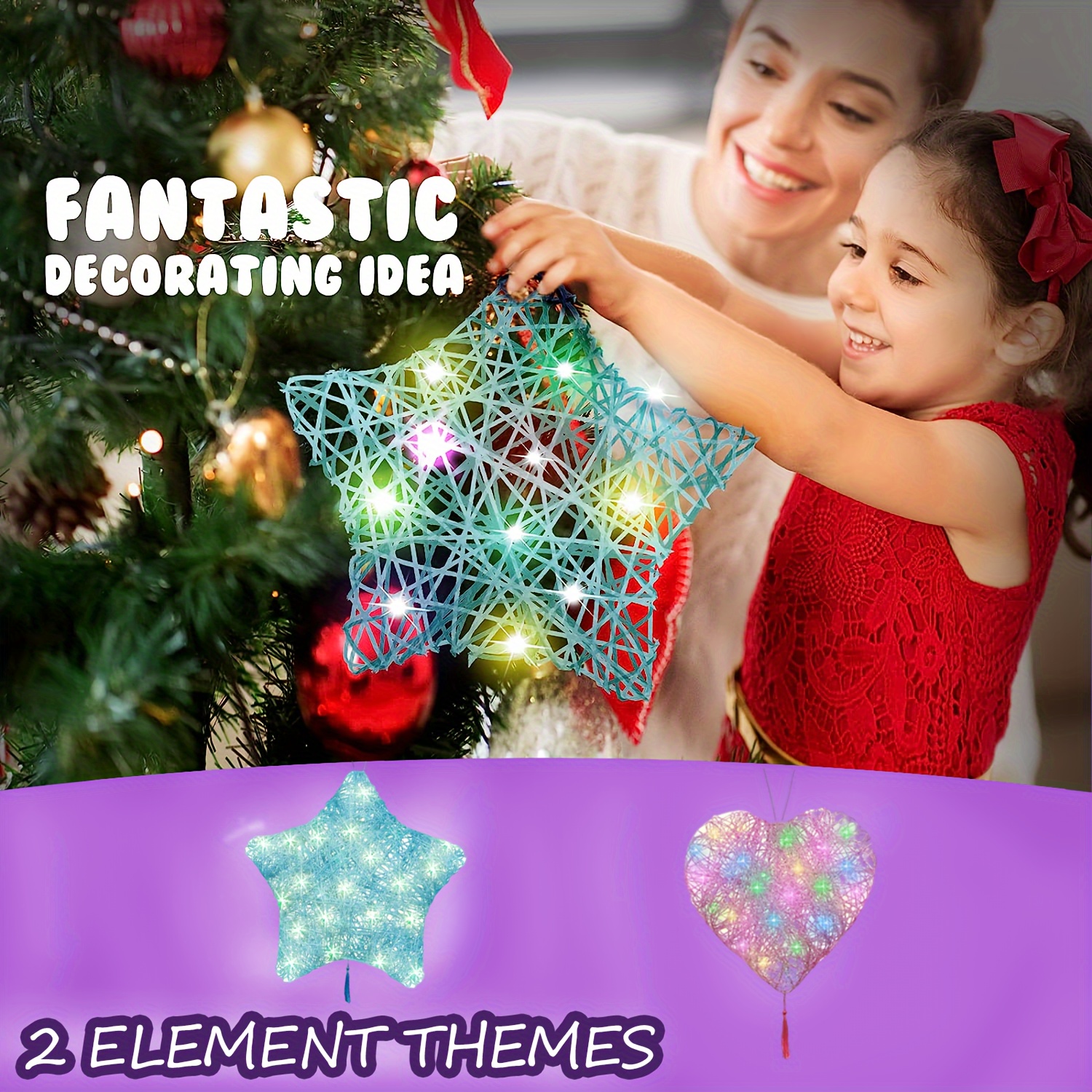 3D String Art Kit for Kids - Makes a Light-Up Star Lantern with 20  Multi-Colored LED Bulbs - Kids Gifts - Crafts for Girls and Boys Ages 8-12  - DIY