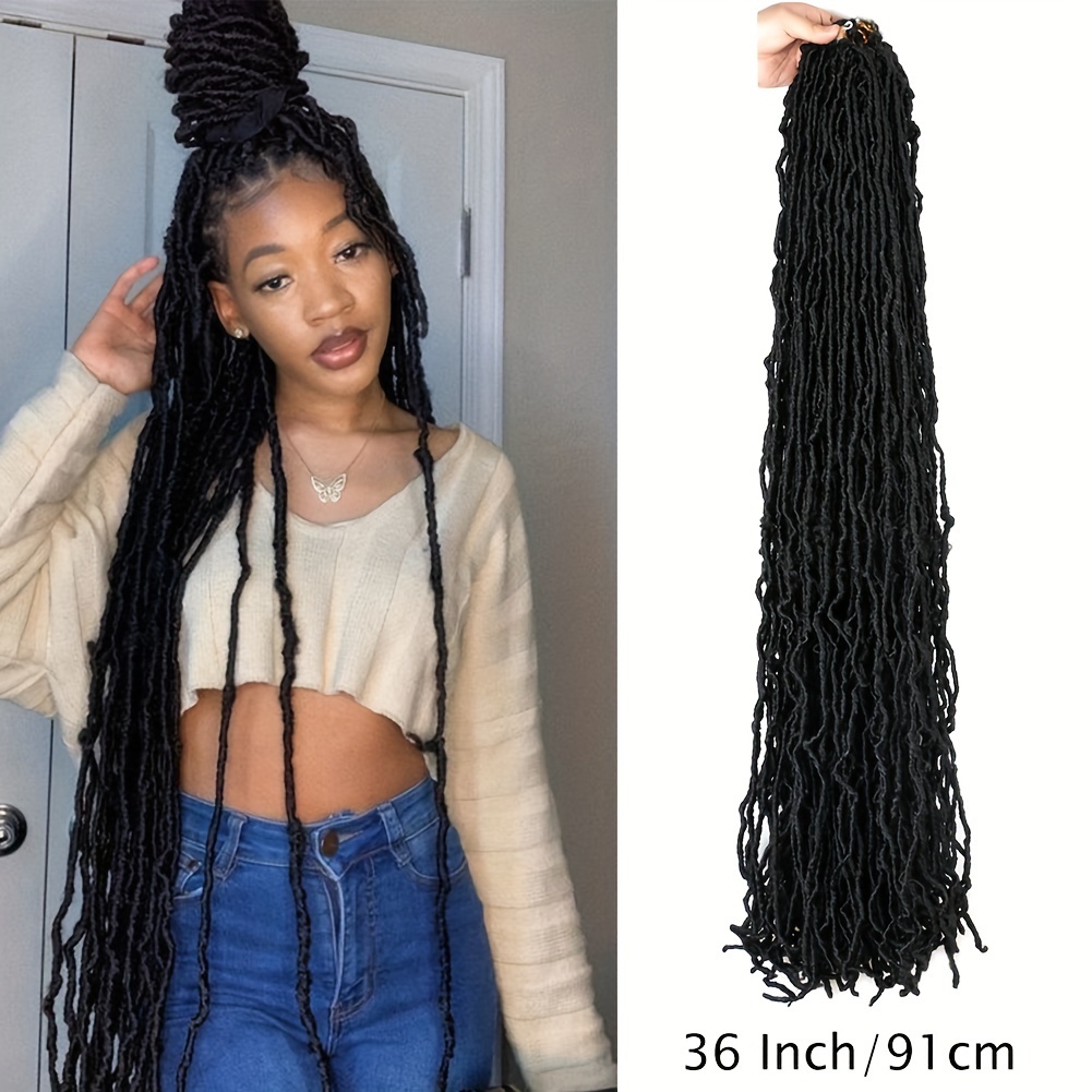 14 18 24 New Soft Locs Crochet Hair Natural Black Curly Faux - Temu