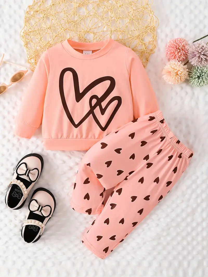 Girls Clothes Set Long Sleeve Tops Pants Set Fall Winter - Temu