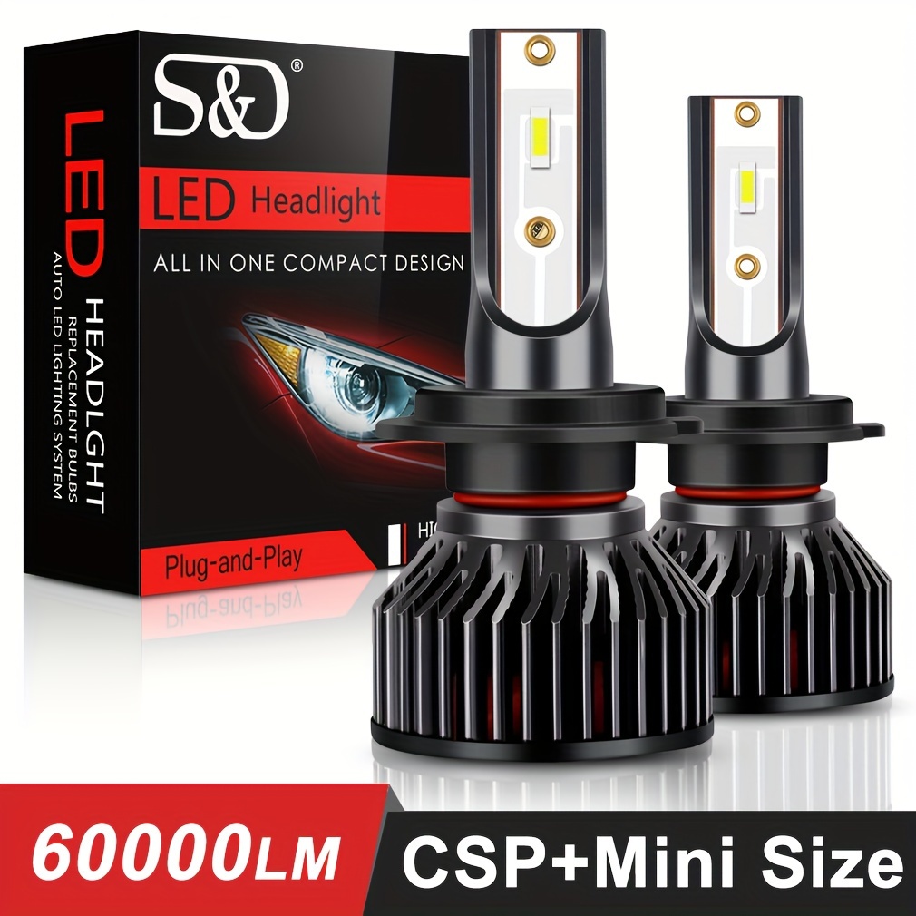 Acheter Lentille de projecteur Led H4, Mini Canbus 9003 HB2 50W 20000LM,  ampoule de phare de voiture, faisceau haut et bas, 12V 24V 6000K, 2 pièces