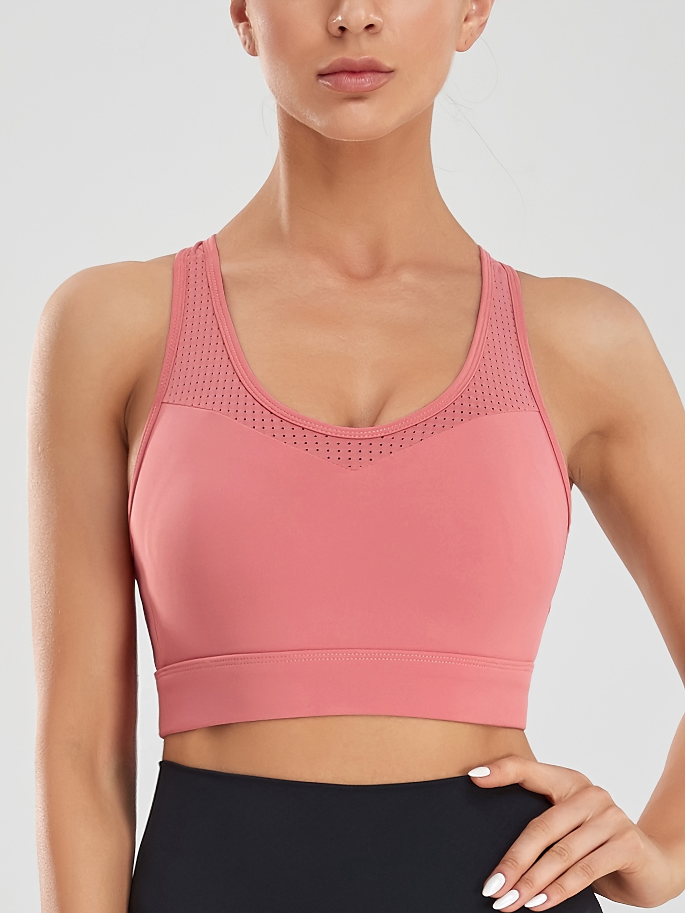 Women's Workout Sports Bra Hollow Racerback Sports Tank Top - Temu