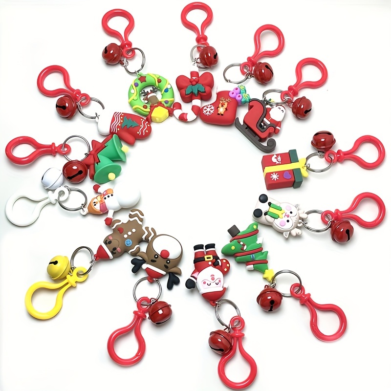 Silicone Pendant Christmas Keychain Fidget Toy Xmas Reindeer - Temu