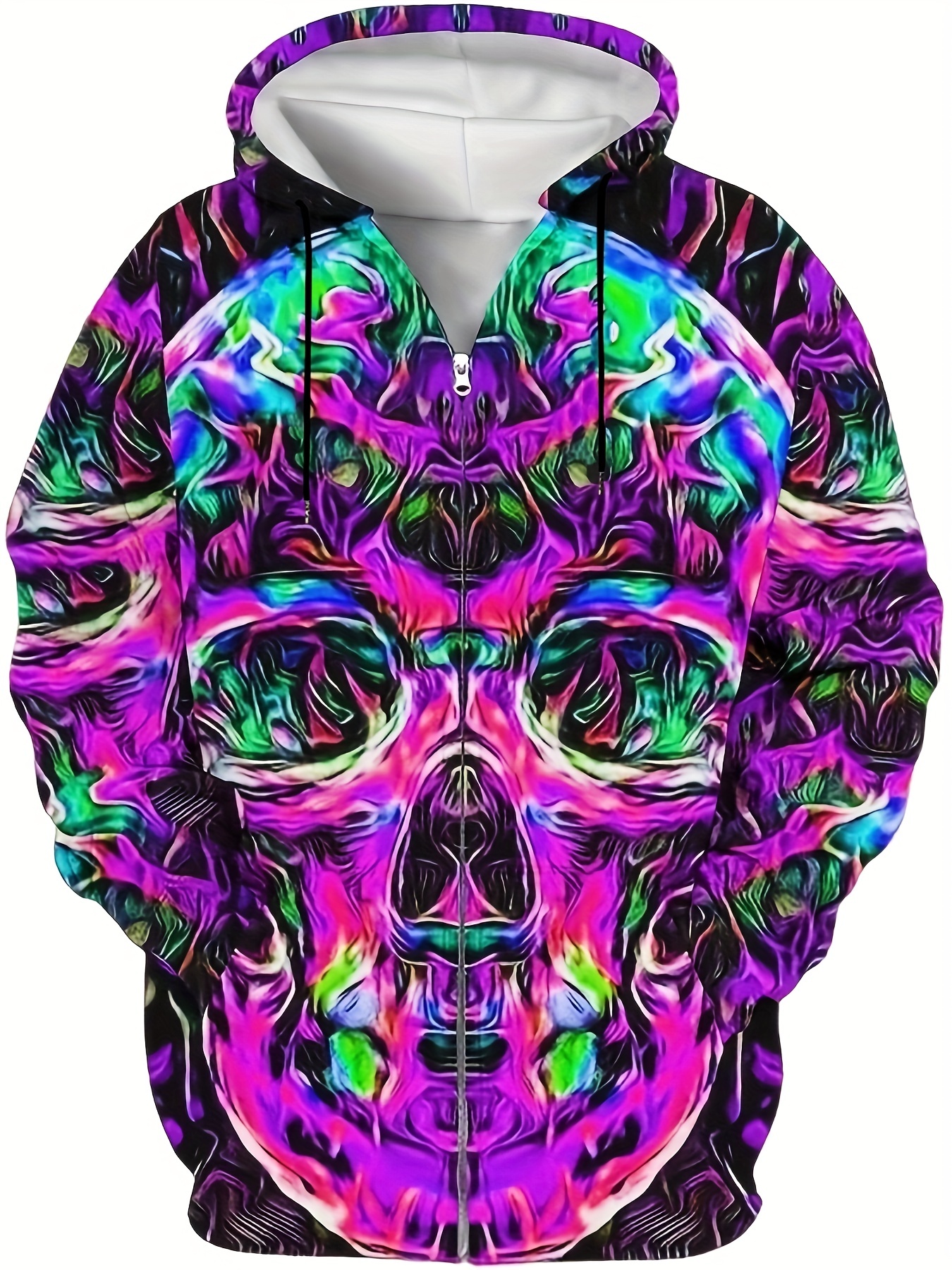 Cloak Brand Hoodie Men Small Purple Sweatshirt Graphic Skull Tie