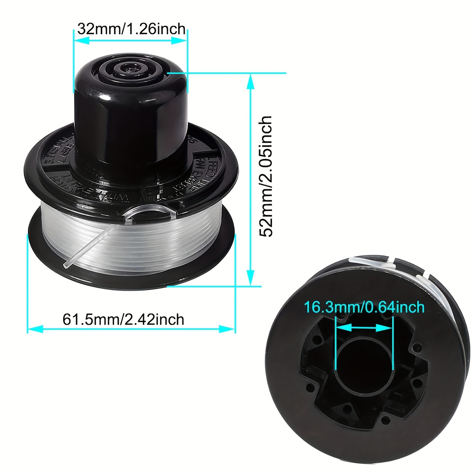 Trimmer Spools for Black and Decker RS-136 Weed Eater GE600 CST800 ST1000  ST4000 ST4500 ST6800 RS-136 with 20ft 0.065 String Trimmer Refills Parts