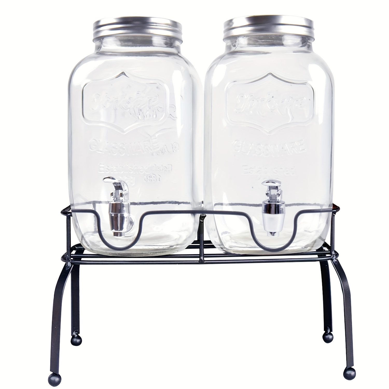 Glass Drink Dispenser With Stand Glass Beverage Dispensers - Temu