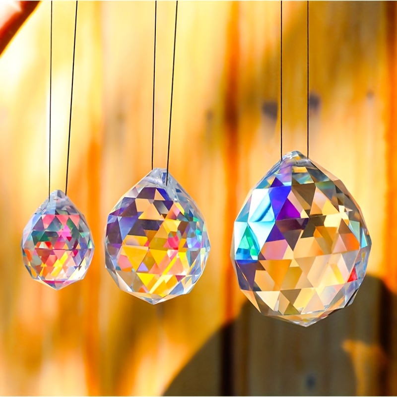 7PCS Hanging Crystal Prism Pendant Rainbow Suncatcher Window