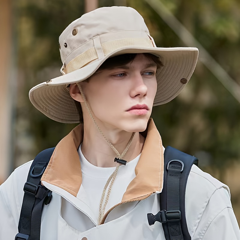 Bucket Hat Wide Brim Sun Hat Men Outdoor Mountaineering - Temu