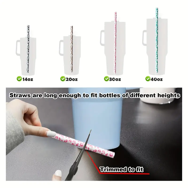Straw Cup Replacement Straws Tumbler Leopard Straws Iced - Temu