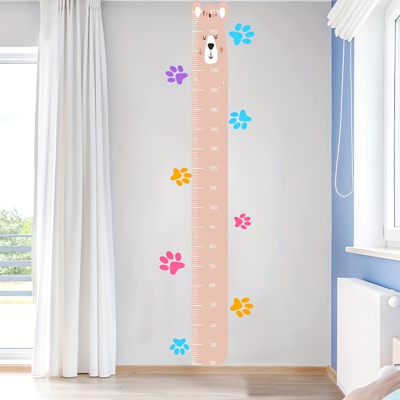 1pc Wall Growth Chart Sticker Wooden Wall Ruler Height - Temu