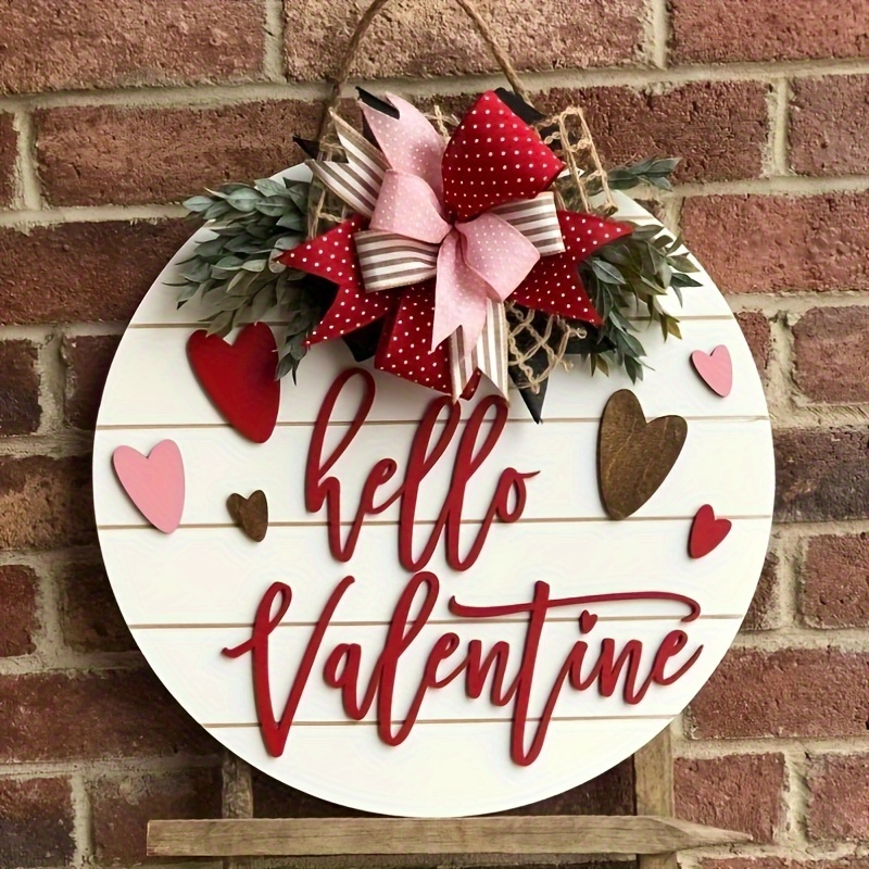 Guirnalda para el día de los enamorados, diseño de corazón rosado con texto  en inglés “Happy Valentine's Day”, decoración para fiestas de matrimonio