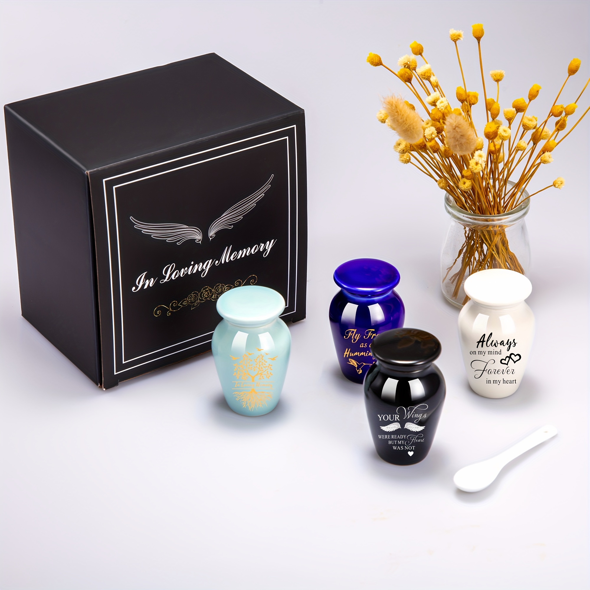  Small Urns for Human Ashes Cremation Urns for Ashes I Am Always  with You Mini Urns Ashes Holder Small Keepsake Urns for Ashes Decorative  Urns Sharing Funeral Urn,Black : Home 