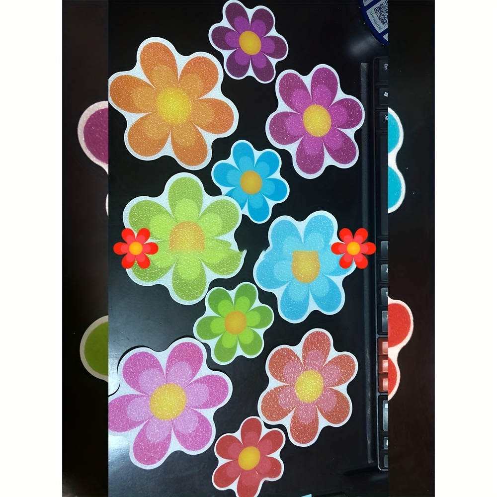Pegatinas antideslizantes para bañera, 10 piezas, flores de colores,  autoadhesivas, antideslizantes