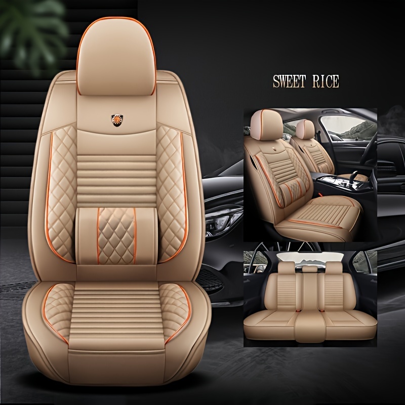 Car Front Seat Faux Leather Car Seat Covers Car Seat - Temu