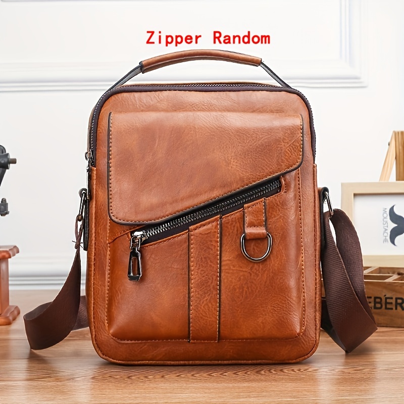 Kangaroo Luxury Brand Vintage Men Messenger Bags For Men Leather Business Shoulder  Bag Male Crossbody Bag Brown Casual Briefcase 