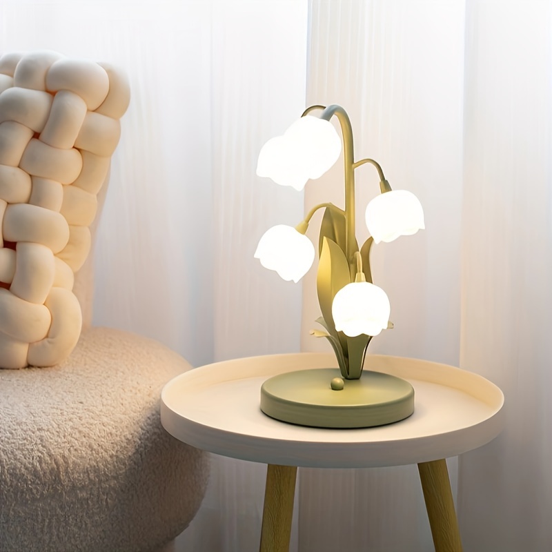 テーブルランプ レトロ デスクライト ベッドサイドランプ ミルクガラスシェード ハチドリ 花柄 LED対応