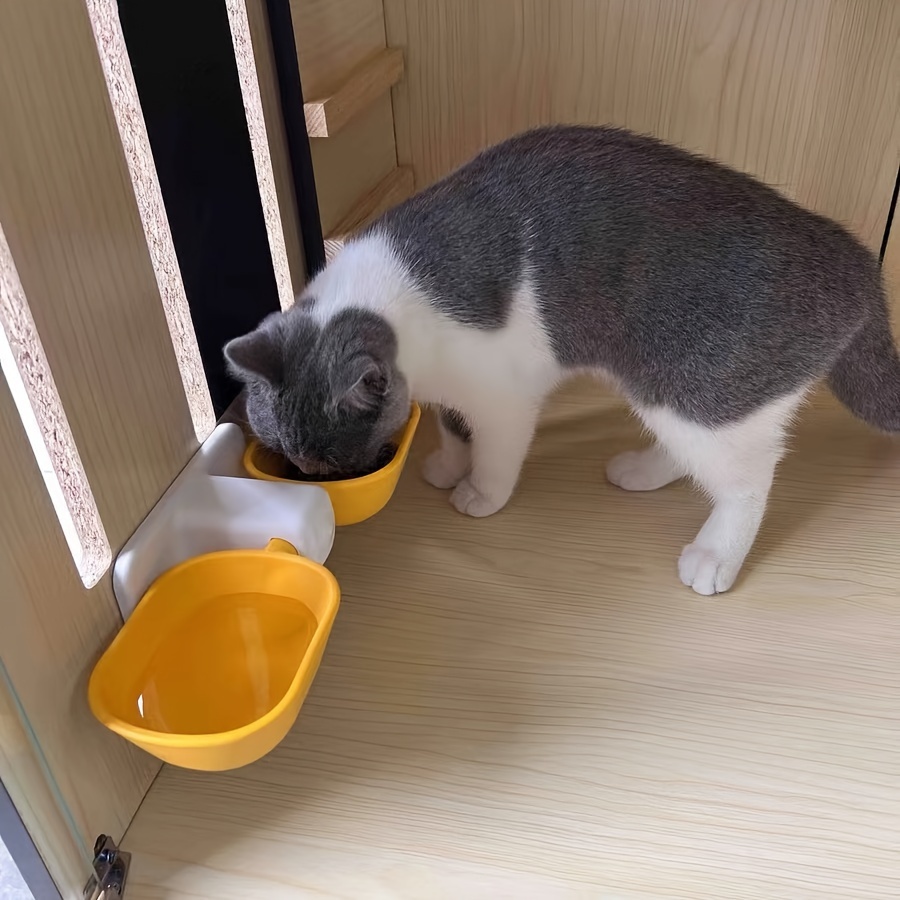 Wall mounted cat outlet food dish