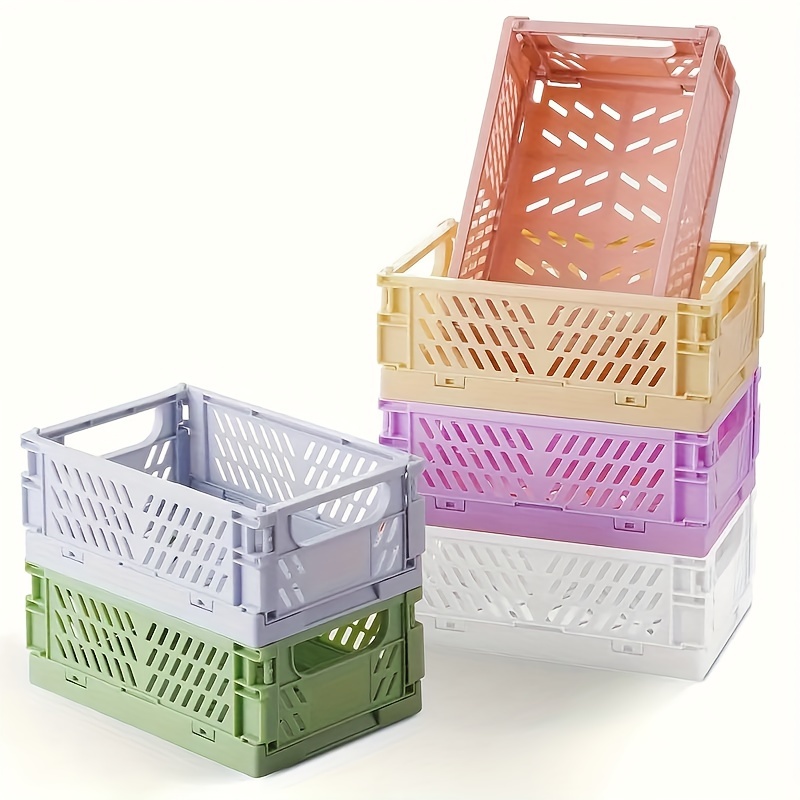 Colourful Storage Baskets Foldable Plastic Grocery Basket Car