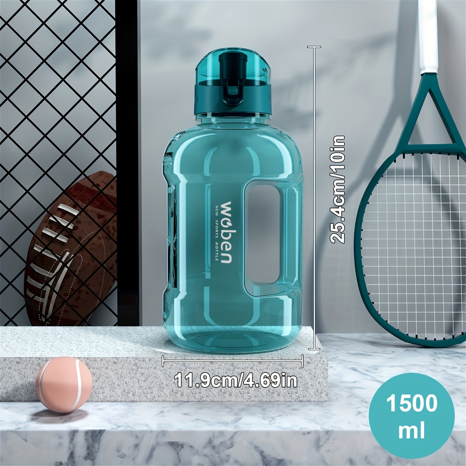 1500ml Water Bottles Large Capacity Plastic Clear Sports Drink