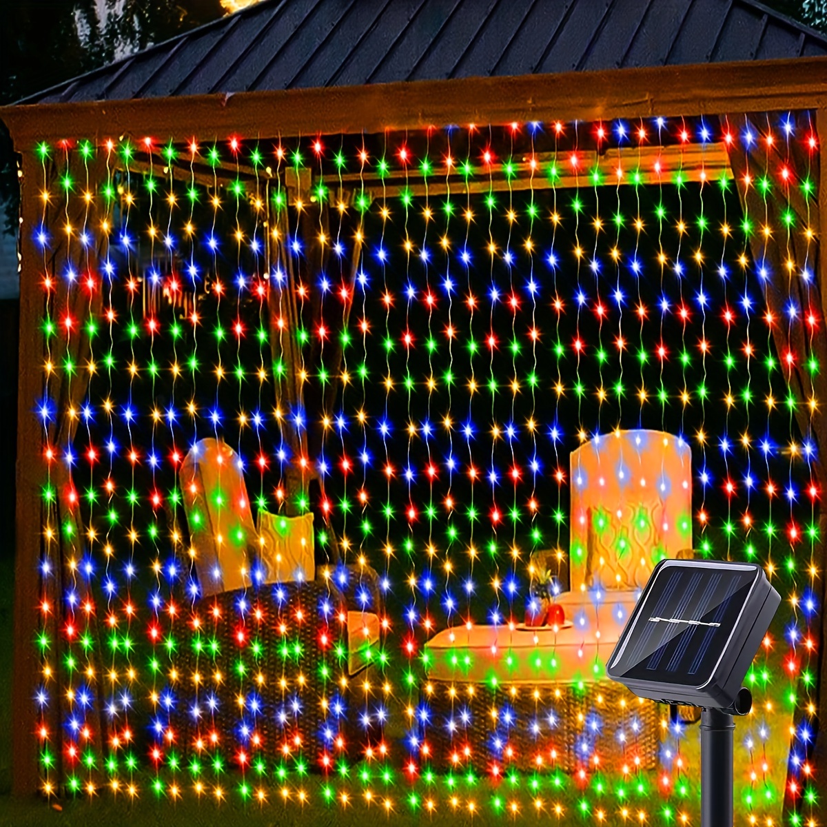 Rideau Lumineux Solaire LED Coloré, 8 Modes D'éclairage Extérieur Avec  Télécommande, Fée Fée Lumière IP65 Étanche Fil De Cuivre Lumière Fête De  Noël Mariage Maison Chambre Jardin Décoration Murale - Temu Belgium