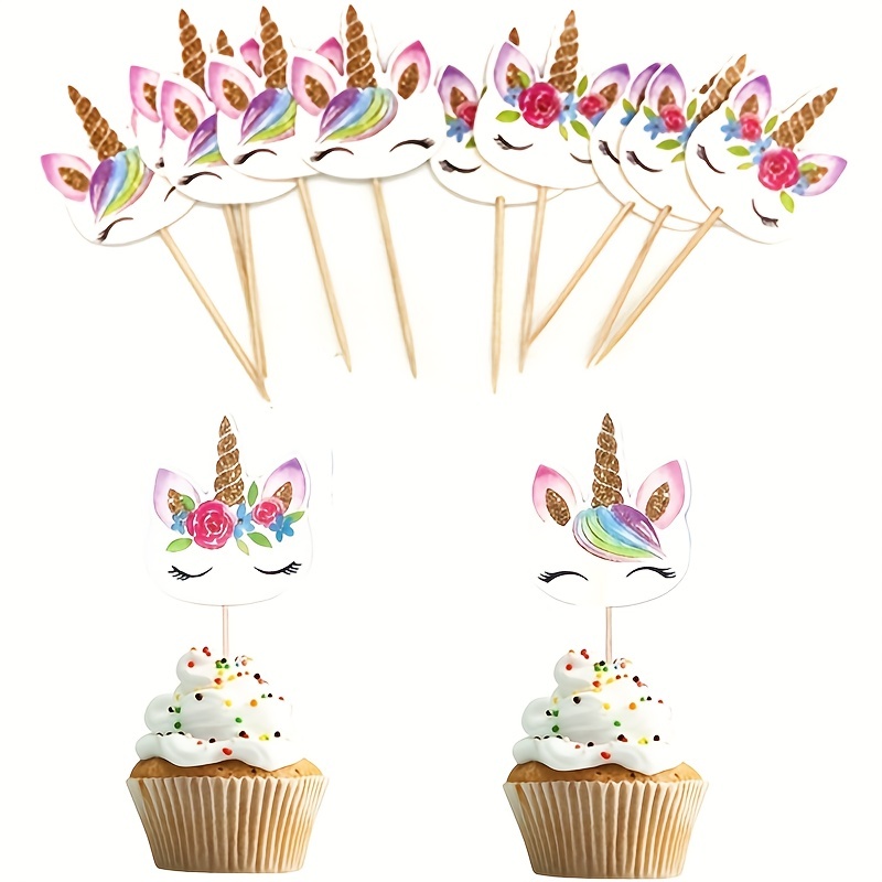 Decoración de unicornio para tartas de unicornio, suministros para fiesta  de cumpleaños, decoración de pastel de unicornio, decoración de unicornio