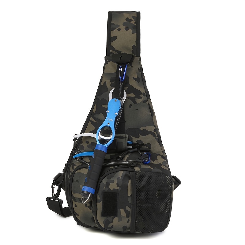 Zsrivk Fishing Tackle Bag with Rod & Gear Holder, 3D Breathable Mesh  Waterproof Sling Bag Crossbody Bag Tackle Storage Bag Outdoor Sport Fishing  Bag for Fishing, Hiking, Hunting : : Sports 