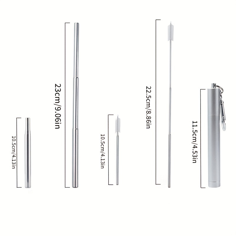 Silicone Mouth Stainless Steel Straw Aluminum Barrel - Temu