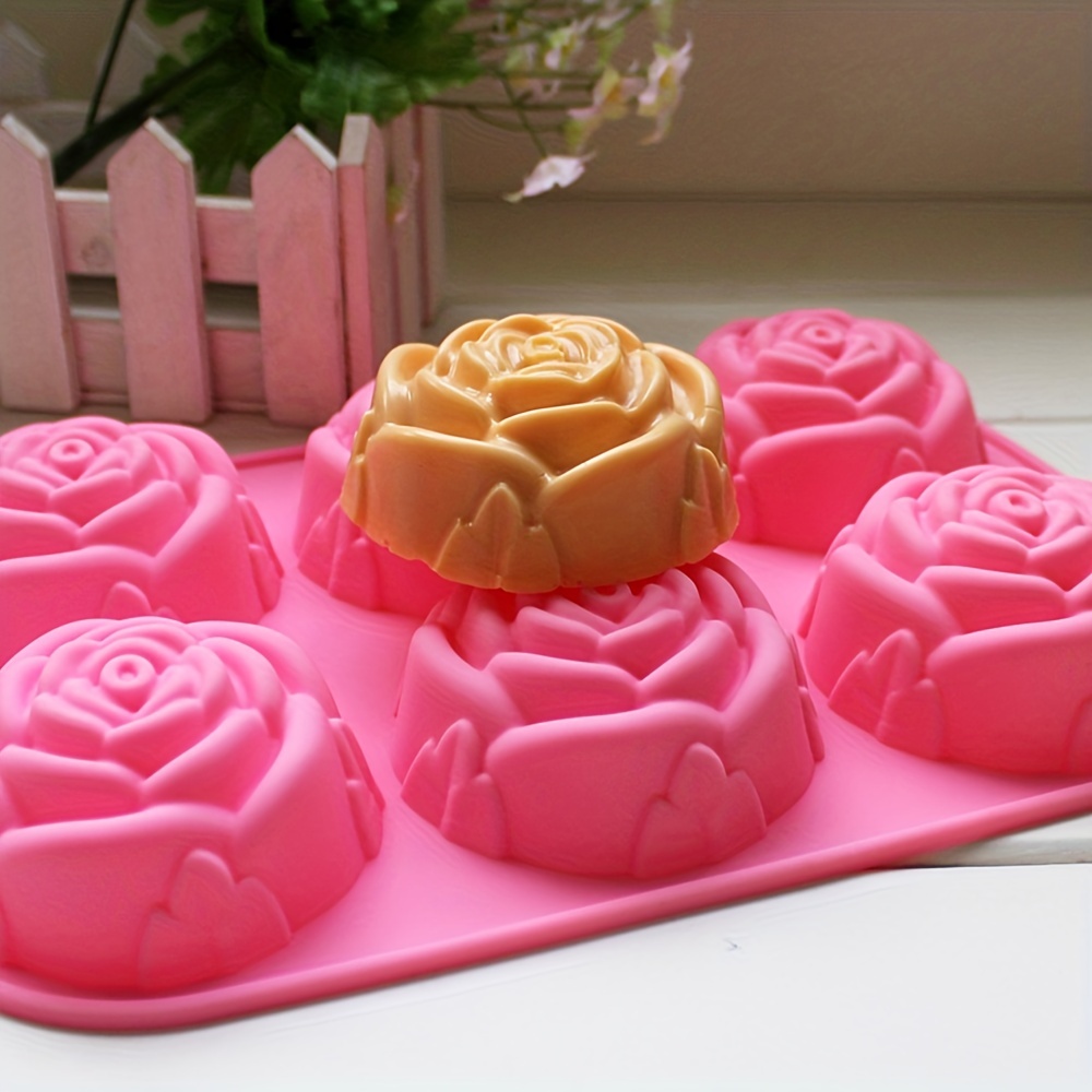 Silicone Molds Baking Unique 6 Cavity Rose Flower Silicone - Temu