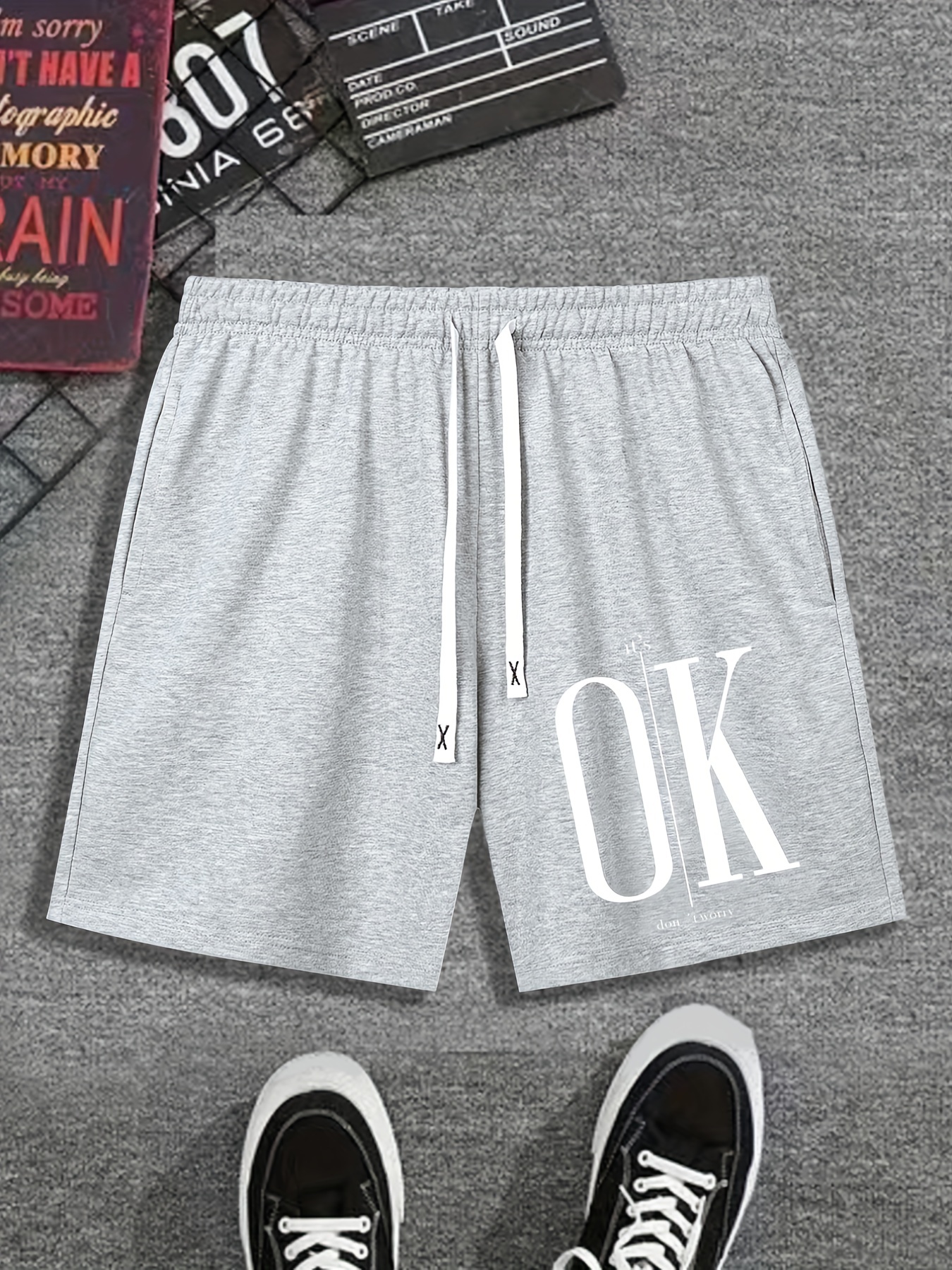 Letter Ok Print Shorts Mens Comfy Loose Drawstring Shorts Men Clothes For  Summer, Today's Best Daily Deals