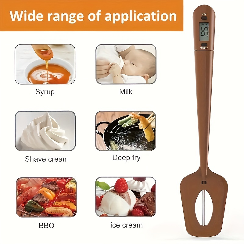 Efeng Candy Thermometer Spatula with Pot Clip – Silicon Grey Chocolate  Spatula with Thermometer Built in,Candy Thermometer,Thermometer Spoon for