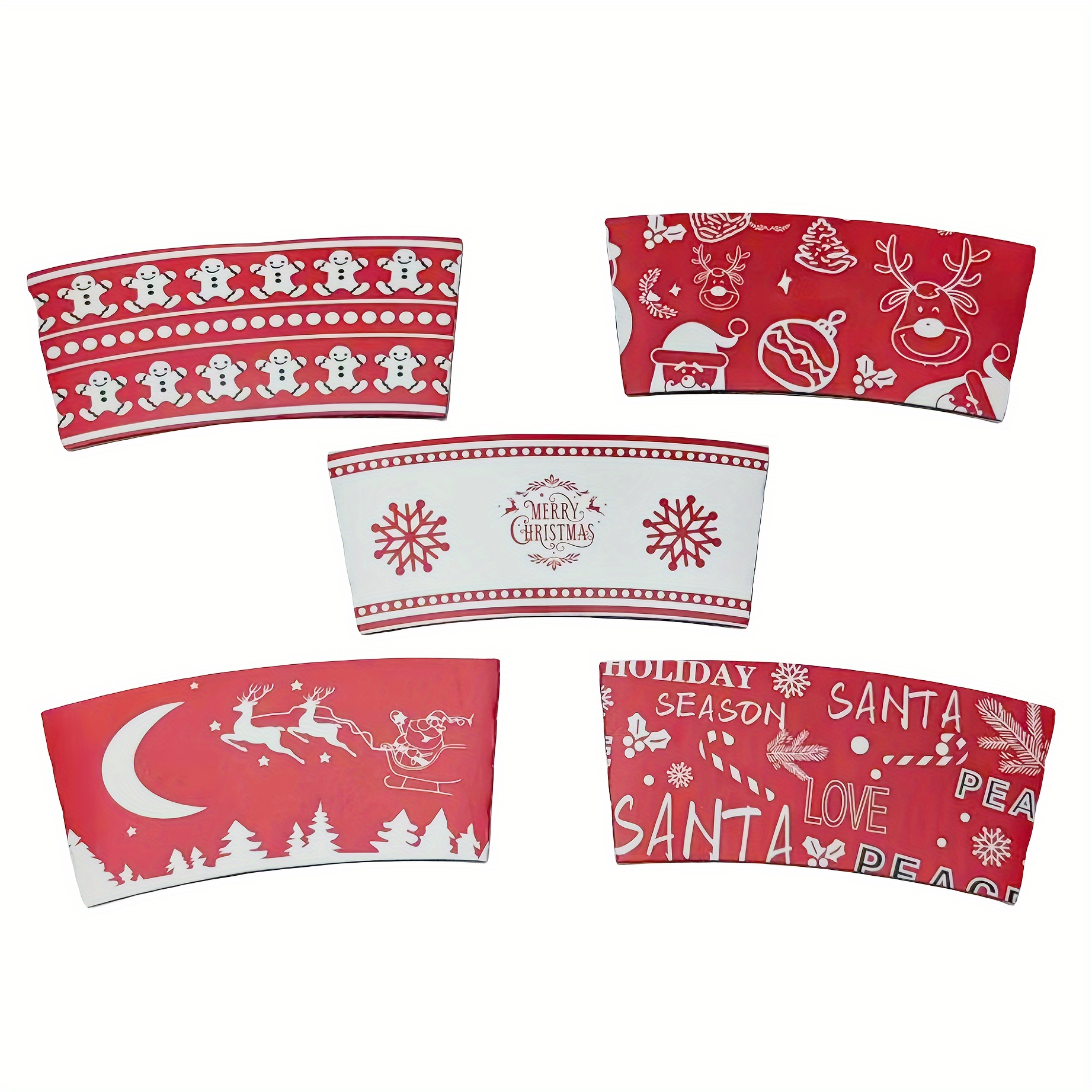 Christmas Santa Coffee Cups Sleeves Hmxpls Disposable Hot - Temu