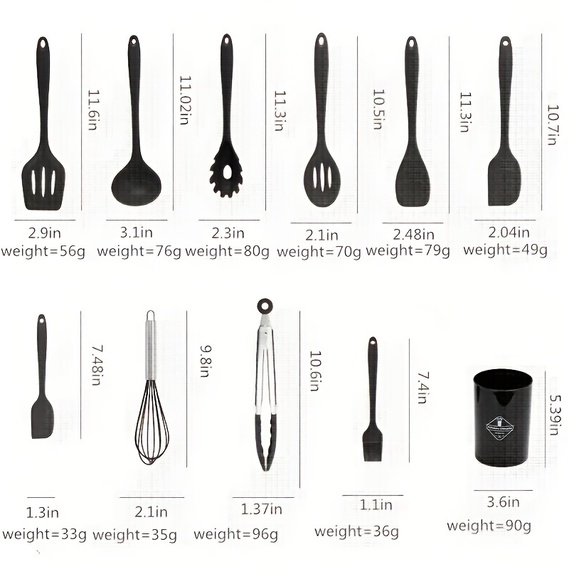 10-Piece Silicone Kitchen Utensils Set - Heat Resistant and