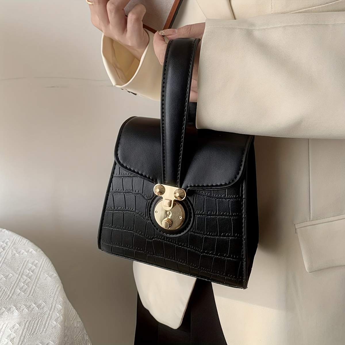 Handbag Female New Crocodile Pattern Design Popular Shoulder Bag
