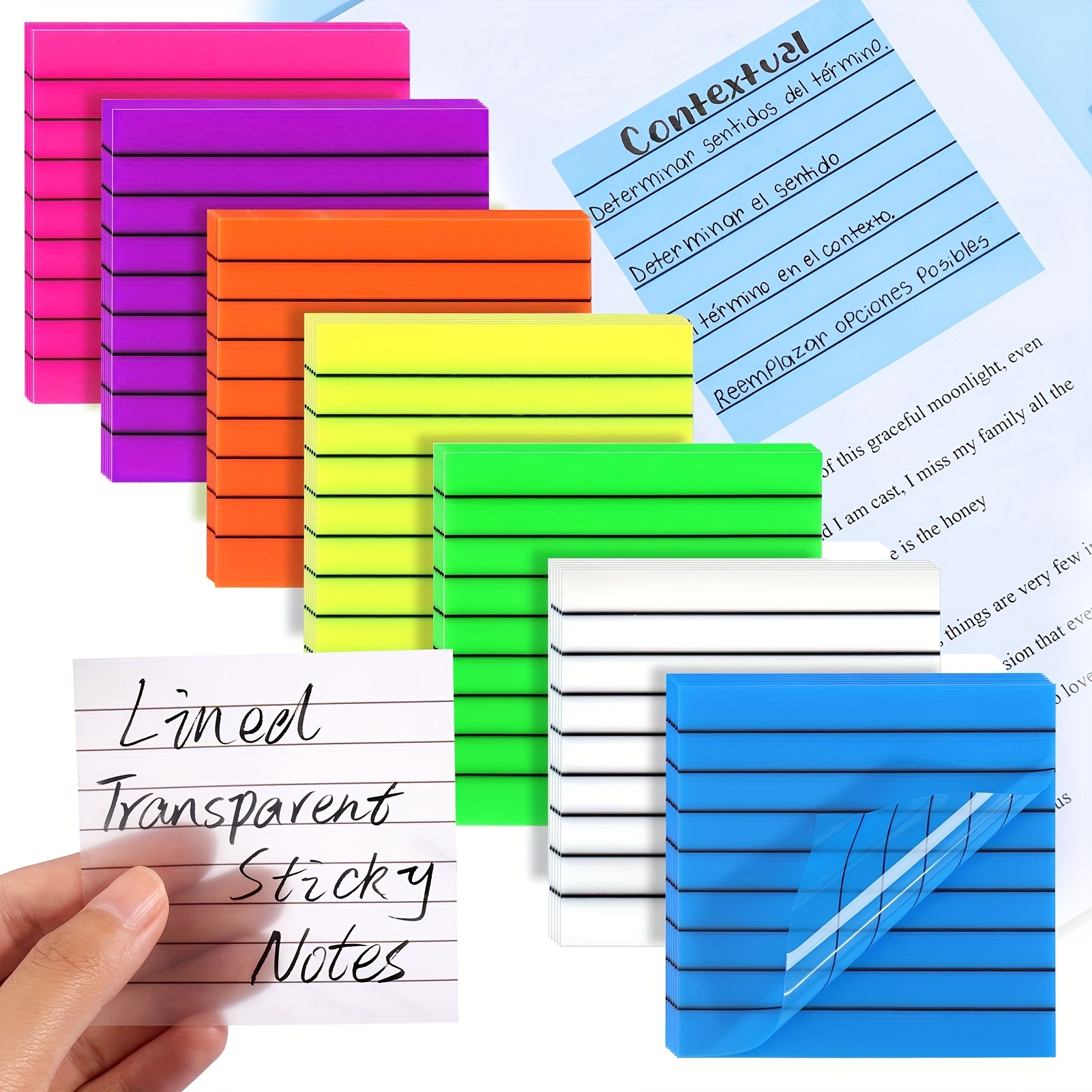 Mr. Pen- Transparent Graph Paper Sticky Notes, 6 Pads, 3x3 inch, Graph Sticky Notes, Math Graph Paper