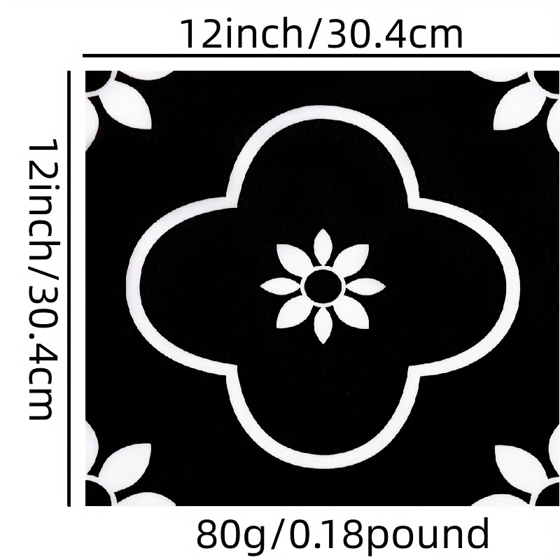 10 Uds. Baldosas Adhesivas De Flores En Blanco Y Negro Para Suelo De Vinilo,  Baldosas Para Suelo De Peel And Stick Para Cocina, Baño, Sala De Estar,  PVC, Impermeable, 12 × 12 Pulgadas - Temu Mexico