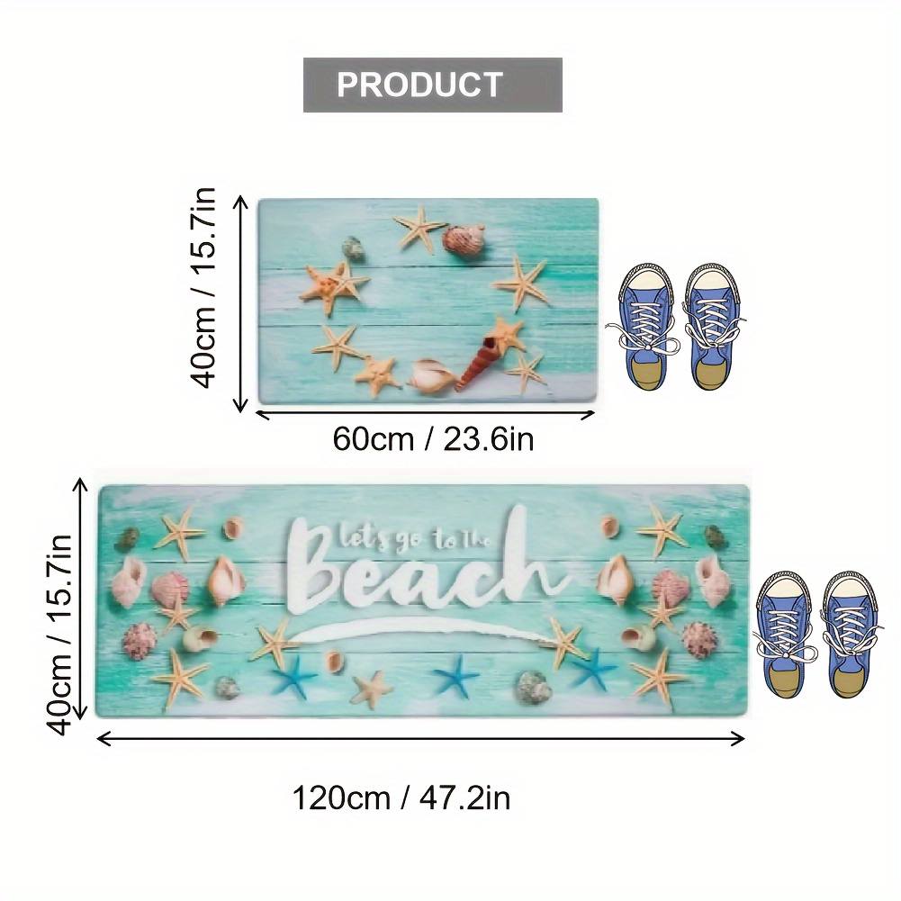 Beach Bath Rugs Anti Fatigue Non Skid Washable Bath Mat - Temu