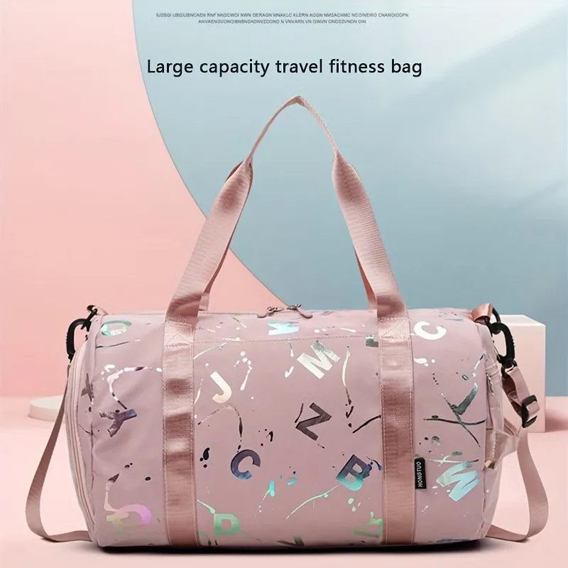Collapsible Trolley Bag Large Capacity Luggage Rolling Bags Oxford Cloth  Dry-Wet Separation Unisex Business Trip Bag