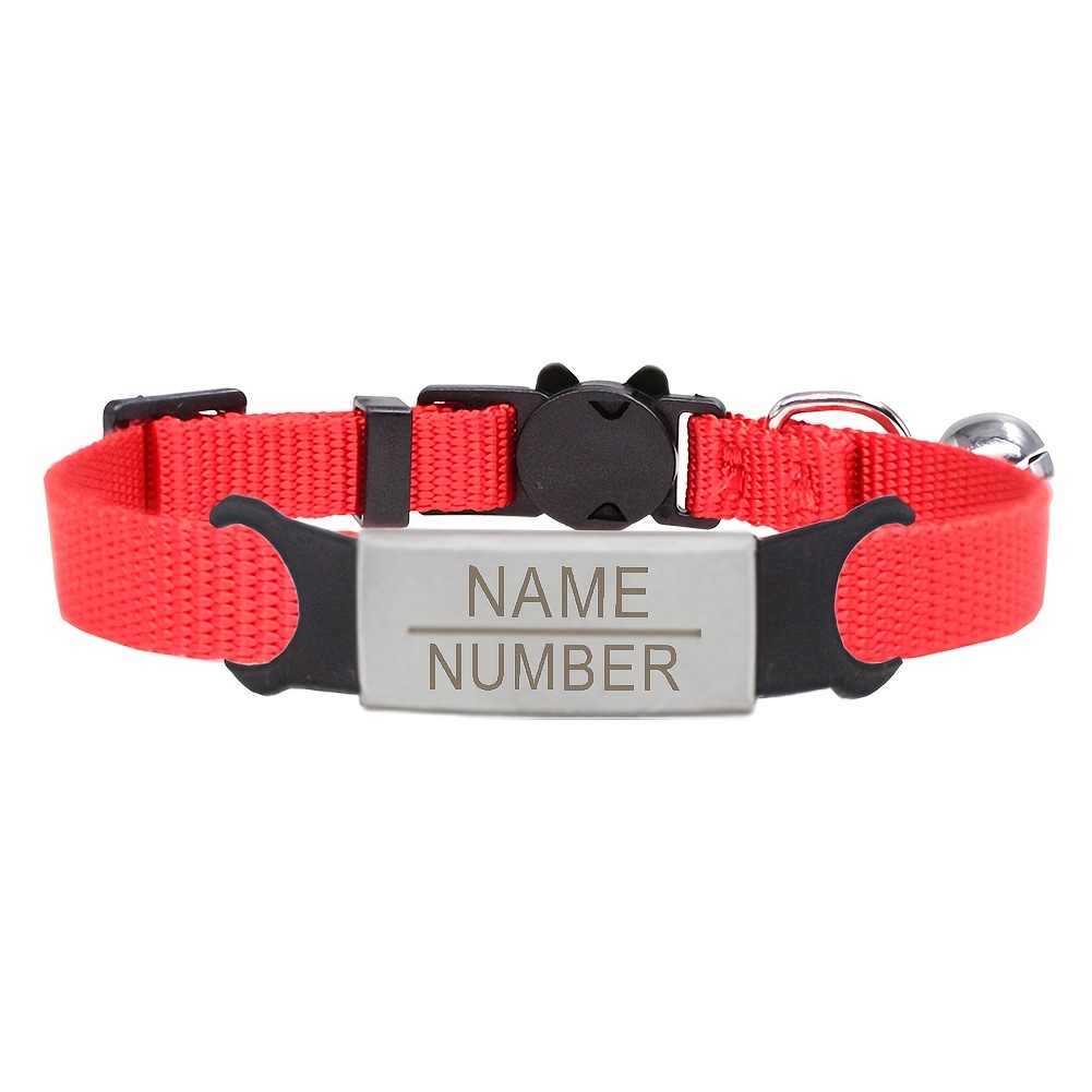 Personalized Collar With Cat Id Tags, Custom Kitty Collars - Temu