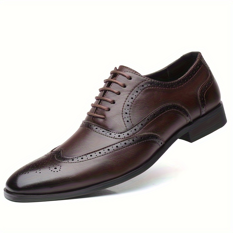 Men s Wing tip Brogues Plus Size Pu Leather Uppers Wear - Temu Canada