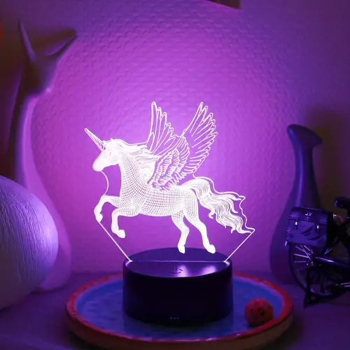Geometric Horse 3d Night Light, 3d Optical Illusion Lamp With Remote  Control, Color Changing Ambient Light For Bedroom Nursery Bedside Living  Room Home Decor, Luminous Birthday Festival Holiday Gift For Women Boy