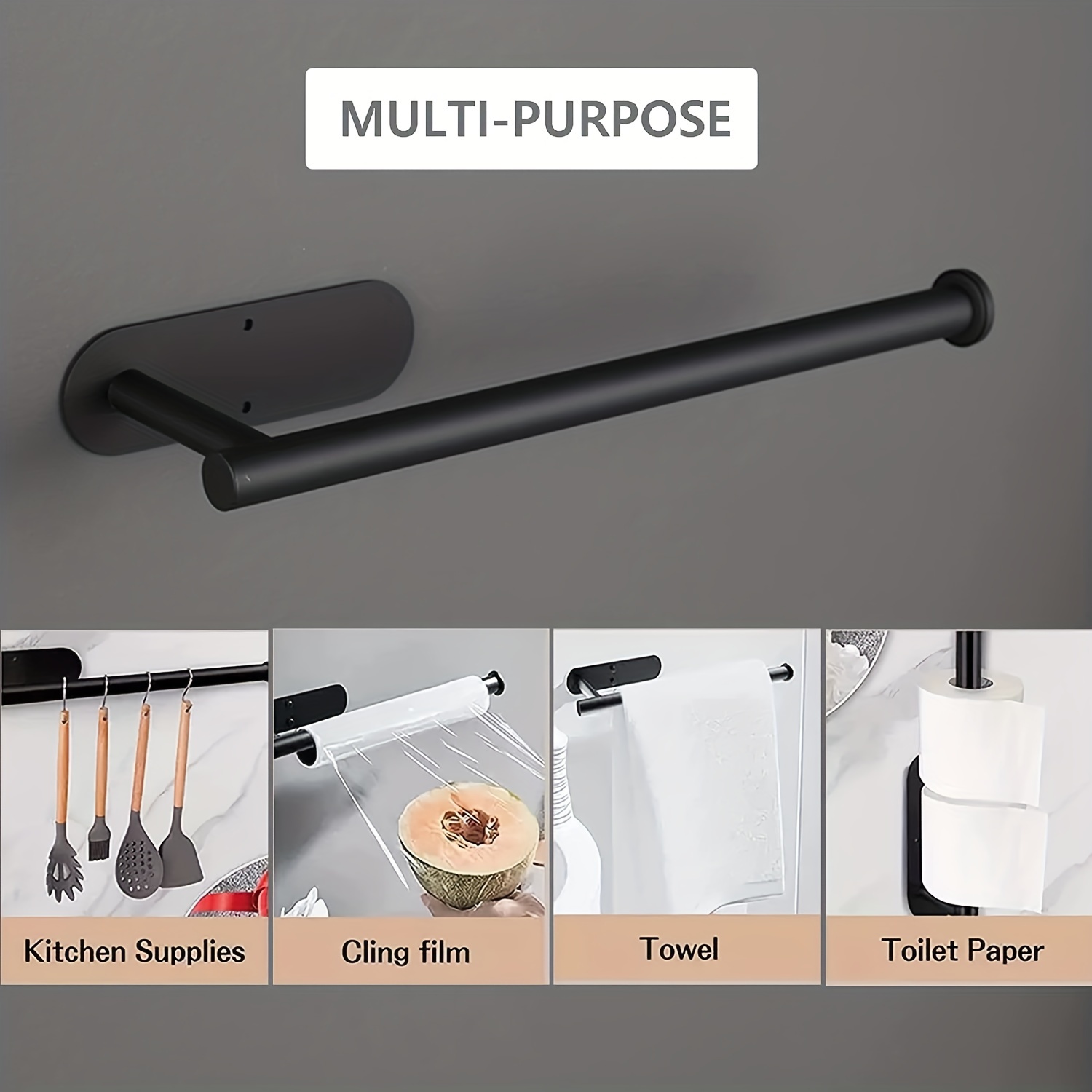 Upgrade Your Kitchen With A Self-adhesive Stainless Steel Paper Towel Holder  - Wall Mounted For Easy Access! - Temu