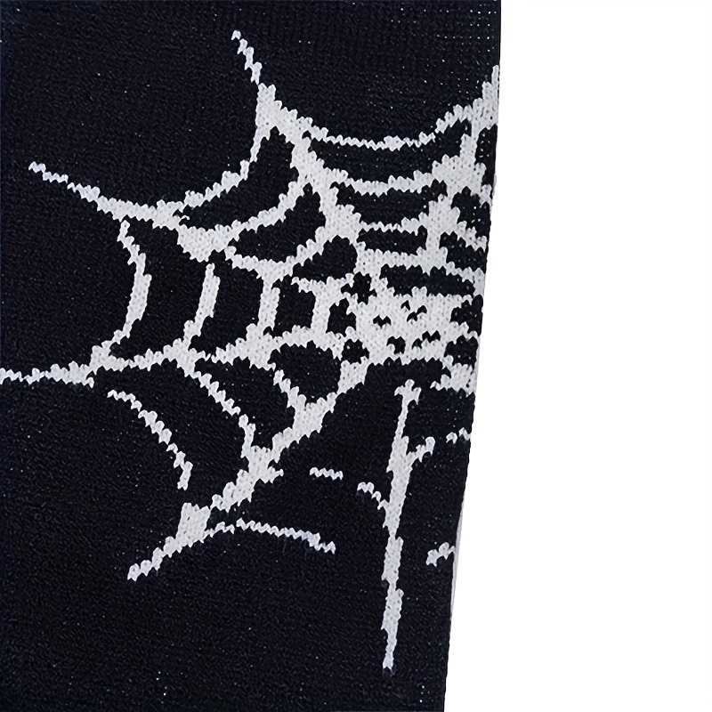 Spider And Web Print Pantyhose - Black/White - O/S