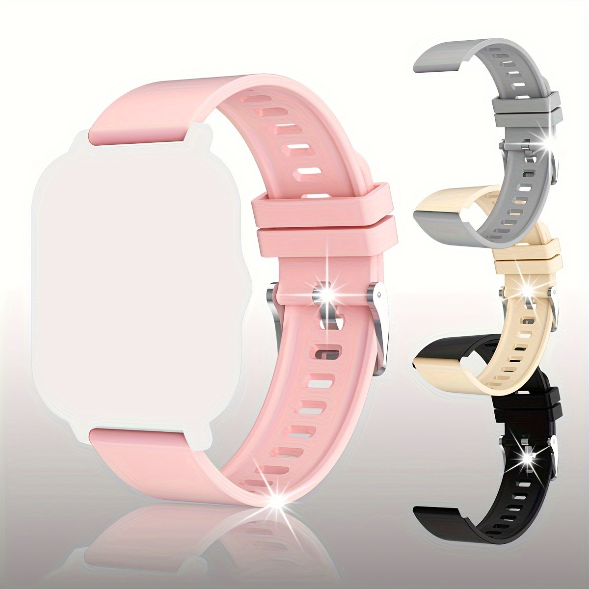 Para Amazfit GTS 2E 20 mm Correa de reloj de silicona suave de color sólido  (rosa)