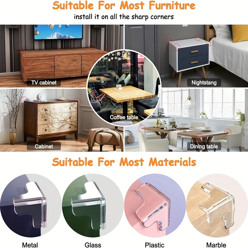 Furniture Corner Guards Clear Silicone Soft Edge Safety Bumpers
