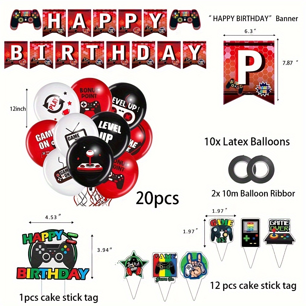 Five Night Happy Birthday Party Decorations Game Banner Cake