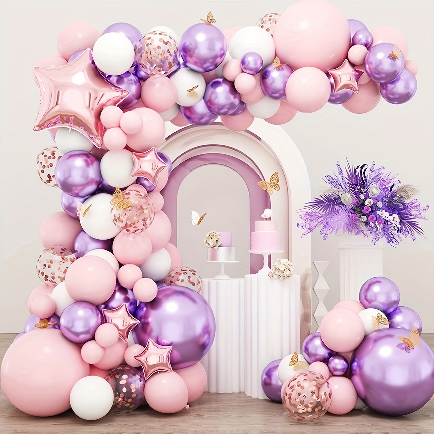 Generil 129 Pcs Butterfly Balloon Garland Kit, Pink Purple Butterfly Theme  Balloon Arch with Gold Butterfly Star Foil Balloons for Girls Women  Birthday Baby Bridal Shower Wedding Party Decoration, Balloons -   Canada