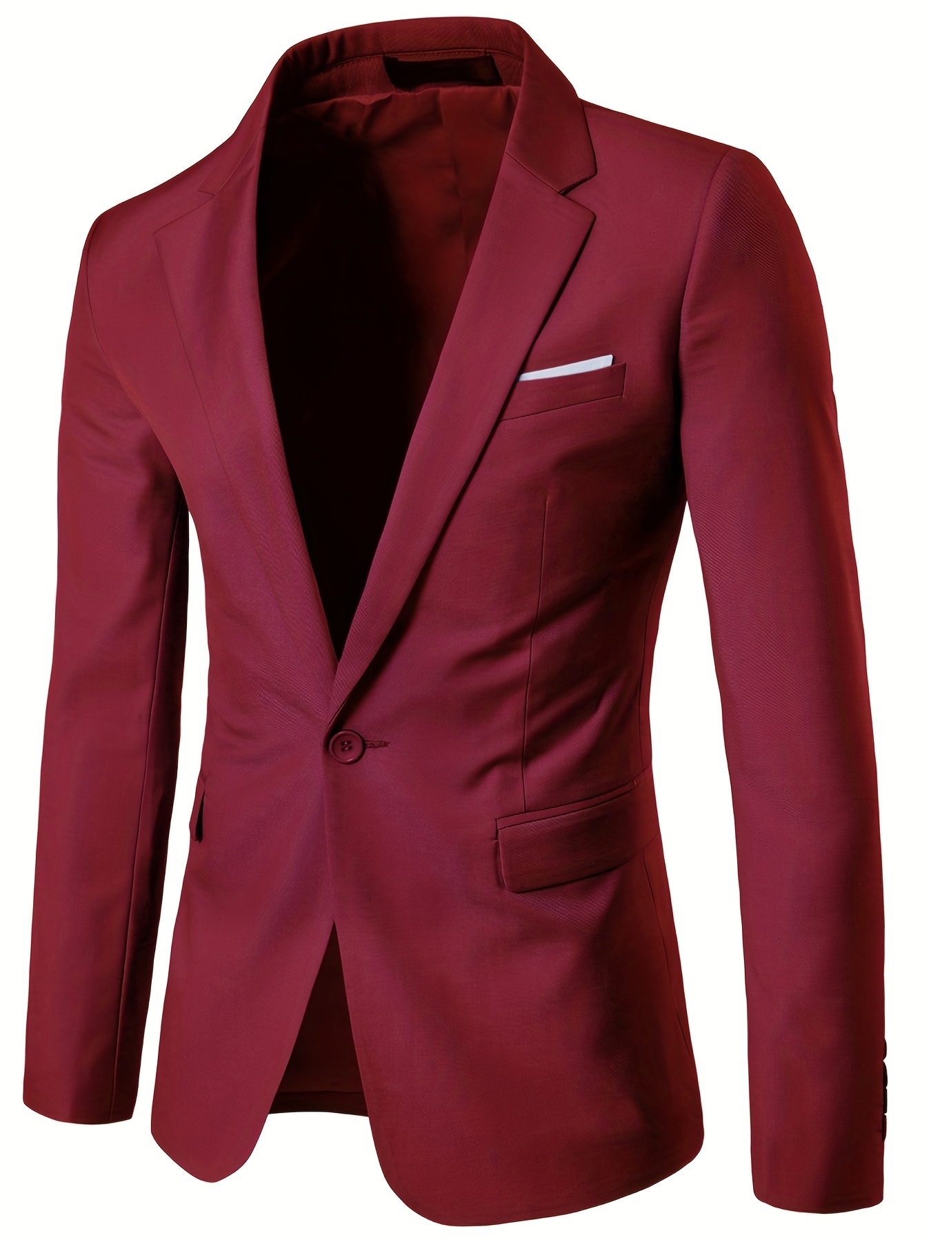 Formal Men's One Button Suit Jacket Dress Pants Suit Set For - Temu